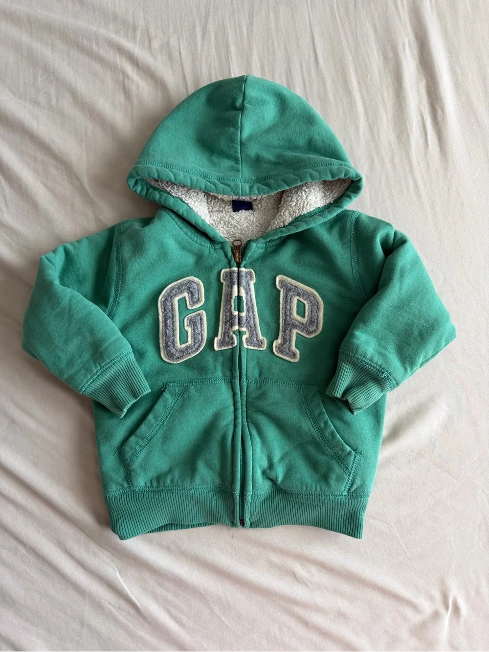 Baby GAP Green Sherpa Lined Zip Up Hoodie (4Yrs)